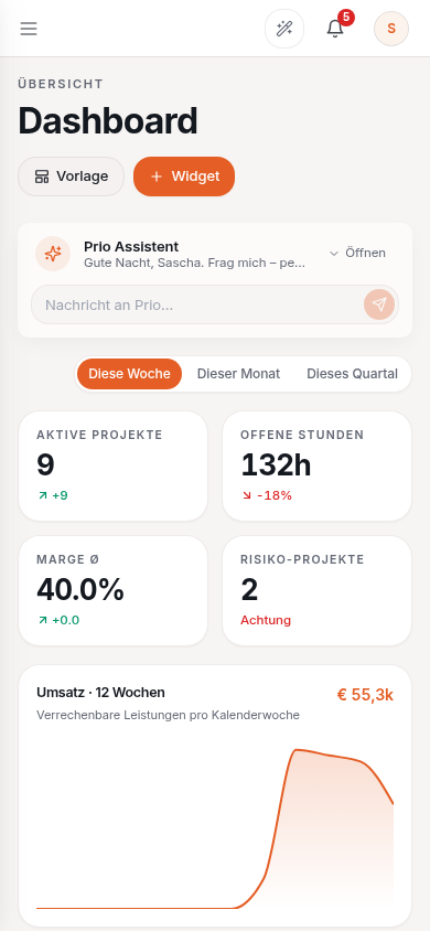 Cap Mobile Dashboard